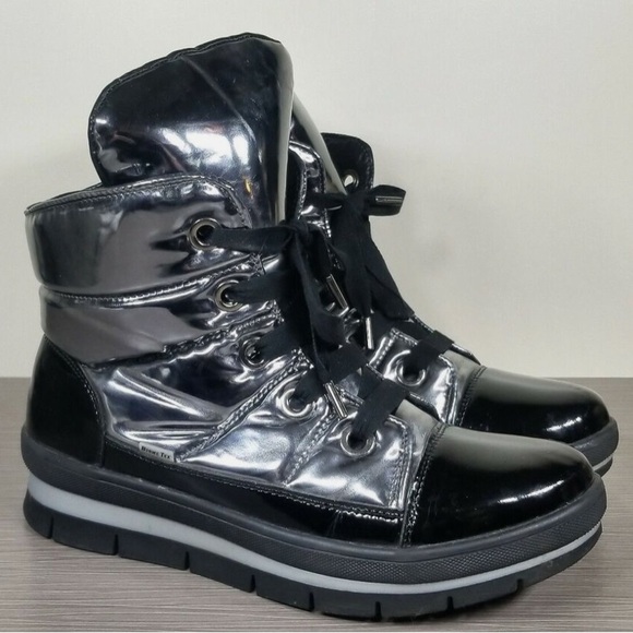 Jog Dog Snowdon Waterproof Quilted Sneaker Boot Black/Silver Womens Size 40 - Picture 3 of 11